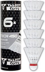 Schildkröt badminton shuttles nylon white 6 pieces fast red