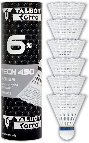 Schildkröt badminton shuttlecocks nylon white 6 pieces medium speed