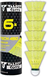 Schildkröt badminton shuttlecocks Tech 450 yellow 6 pieces slow speed
