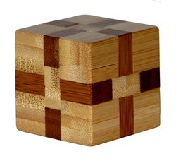 Eureka 3D Bamboo puzzle cube - brain teaser made of bamboo