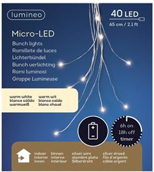 Lumineo cascade LED lights warm white 65cm timer battery