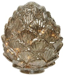 Lumineo LED Pinecone Glass Decoration Gold with Micro LED Lighting