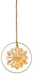 Lumineo LED Star 26cm - Micro LED, Amber Glass, Jute Cable, Timer