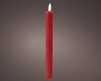 Lumineo LED dinner candles red 24cm set of 2 - Flickering flame - Timer