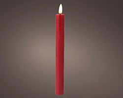 Lumineo LED dinner candles red 24cm set of 2 - Flickering flame - Timer