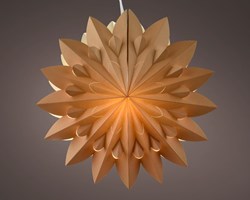 Lumineo LED star decorative lighting cardboard 40cm with timer amber color