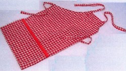 Harlekijn children's apron red check - Kids kitchen apron set 6 pcs