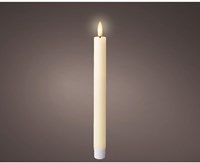 Lumineo LED dinner candle set wax cream warm white with timer 24.5cm