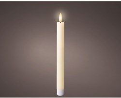 Lumineo LED dinner candle set wax cream warm white with timer 24.5cm