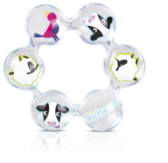 KidsMe Teething Ring Baby Cooling Teething Ring with Ice Gel Animals Soothing Cooling for Teething Pain