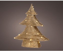 Lumineo Christmas Tree LED Gold 40 cm atmospheric decoration with timer