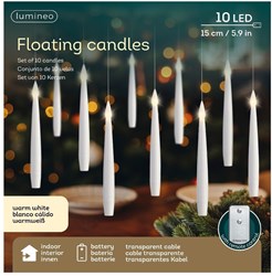 Lumineo LED candle set mood lighting 10-piece warm white wireless
