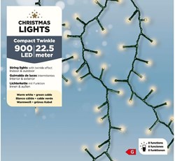 Lumineo Christmas lights LED compact 900 lights warm white outdoor