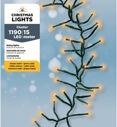 Lumineo Christmas lights LED cluster 1190 warm white outdoor