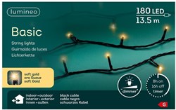 Lumineo Christmas lights LED outdoor 180 lights champagne dimmable timer