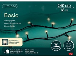 Lumineo Christmas lights LED 240 warm white lamps for indoor and outdoor