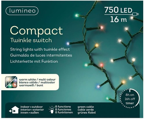 Lumineo LED Christmas lights compact color changing 750 lights outdoor