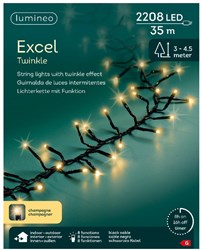Lumineo Christmas Lights LED Twinkle 2208 Lights 35m Champagne Color