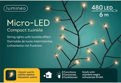 Lumineo LED Christmas lights compact 480 bulbs 6m warm white outdoor