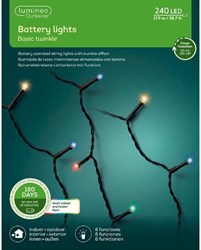 Lumineo LED Christmas lights 240 multicolor battery timer outdoor