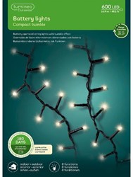 Lumineo LED Christmas lights compact 600 bulbs warm white battery
