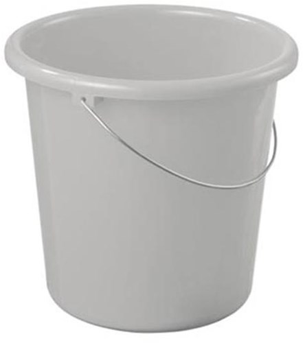 Sunware bucket silver 10 liters - plastic household bucket with handle