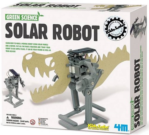 DAM 4M Kidzlabs GREEN SCIENCE: SOLAR ROBOT H14cm, laat de robot bewegen mbv zonnepanelen en een motor, gedetailleerde instructies inbegrepen, doos 24x22x6cm, 5+