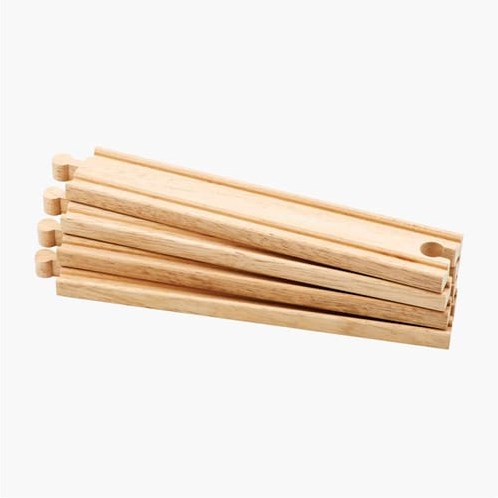 Hape wooden train tracks long straight rails 4 pieces toy-3