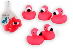 5 flamingo bath figures in net 8548