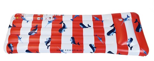 Swim Essentials Luxury Air Mattress - Red White Whale Pool Float Accessory-2