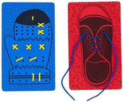 Glove and Shoe Lacing Toy Set - Motor Skills Practice - 12 pieces