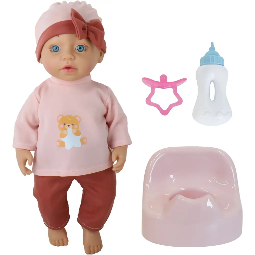 Amia doll Rosy 40 cm with accessories - drink and wet doll toy
