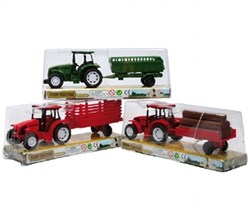 Keycraft toy tractor - mini diecast tractor and trailer