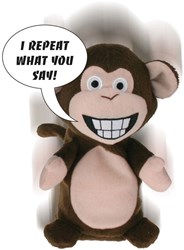 Harlekijn Monkey toy repeating including battery 6+ interactive