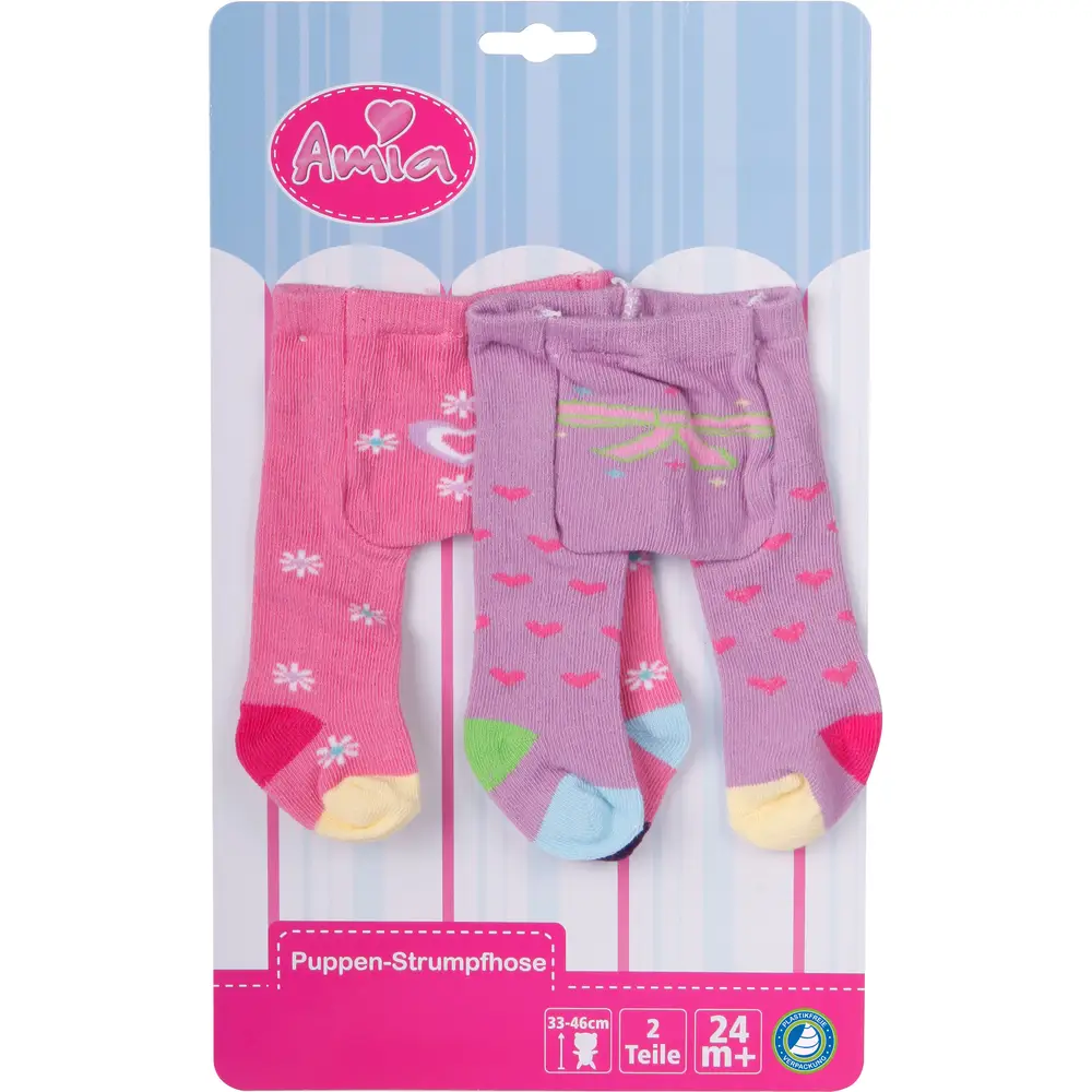 Amia doll tights baby doll clothing multi colour 28-33 cm set