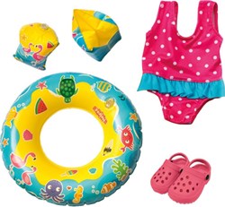 Heless doll swim set swimsuit armbands swim ring water shoes 35-45 cm