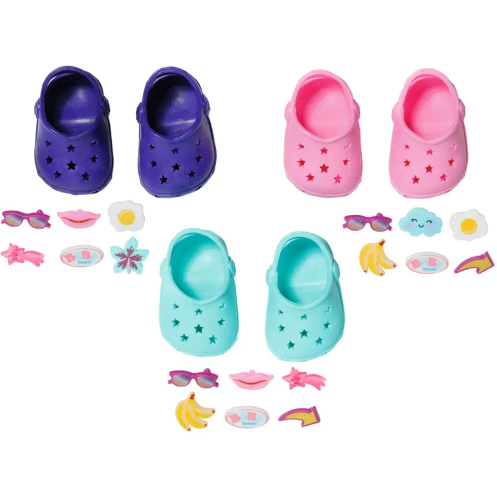 BABY born doll shoes colorful with pins 43cm doll accessory