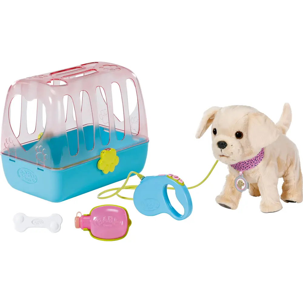 BABY born interactive dog Lucky with carrier and accessories