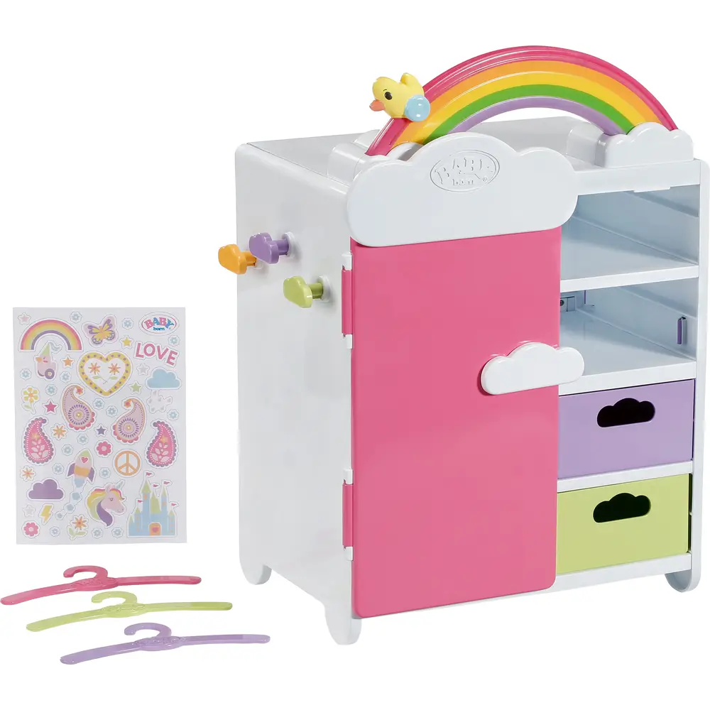 BABY born Rainbow doll wardrobe with light and music - toy closet