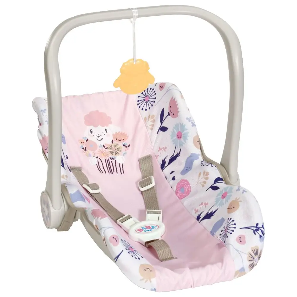 BABY born doll car seat flower pattern adjustable handle 3-point harness