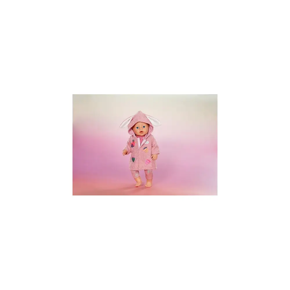 BABY born doll clothing coat set with dress 43 cm - cute bunny