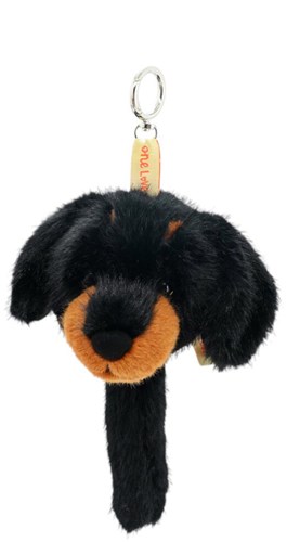 One Love dachshund charm black brown - dog jewelry accessory