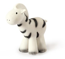 DAM Tikiri: MY FIRST SAFARIDIARY / ZEBRA, in natural rubber, with bell, with hanging tag, 0+