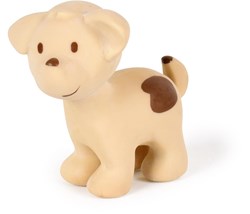 DAM Tikiri: MY FIRST FARM ANIMAL / DOG 10cm, in natural rubber, with bell, with hanging tag, 0+