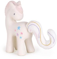 DAM Tikiri Fairytales: UNICORN Cotton Candy 13cm, in natural rubber and cotton, with bell, in window box, 0+-3
