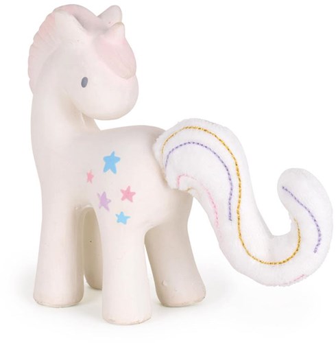 DAM Tikiri Fairytales: UNICORN Cotton Candy 13cm, in natural rubber and cotton, with bell, in window box, 0+-3