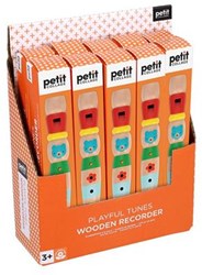 Petit Collage wooden recorder musical instrument for kids colorful