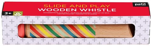 Petit Collage wooden whistle toy with plunger for children-3