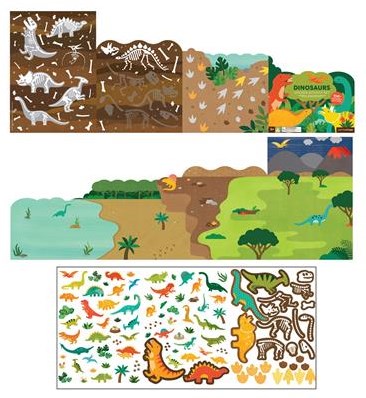 Petit Collage sticker set dinosaurs - reusable stickers activity-3