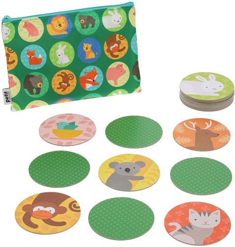 Petit Collage memory game animals and baby animals - educational card game